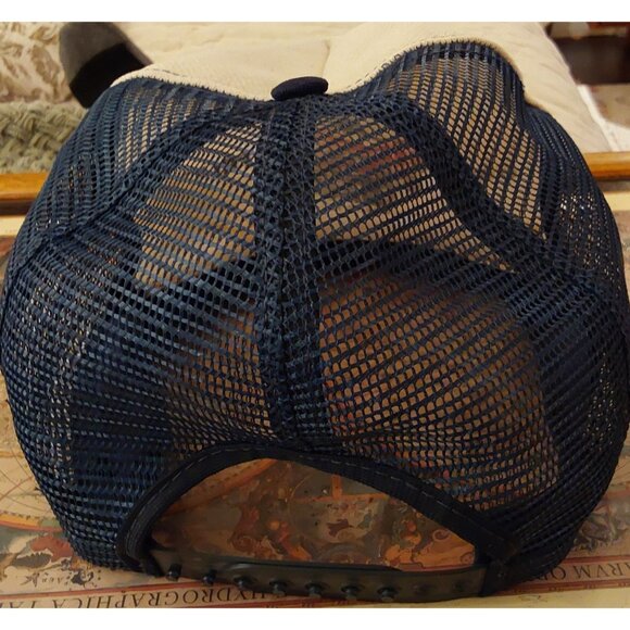 Van Buren GMC Truck Mesh Snapback Hat Navy & Red Logo Retro Style - Picture 4 of 7